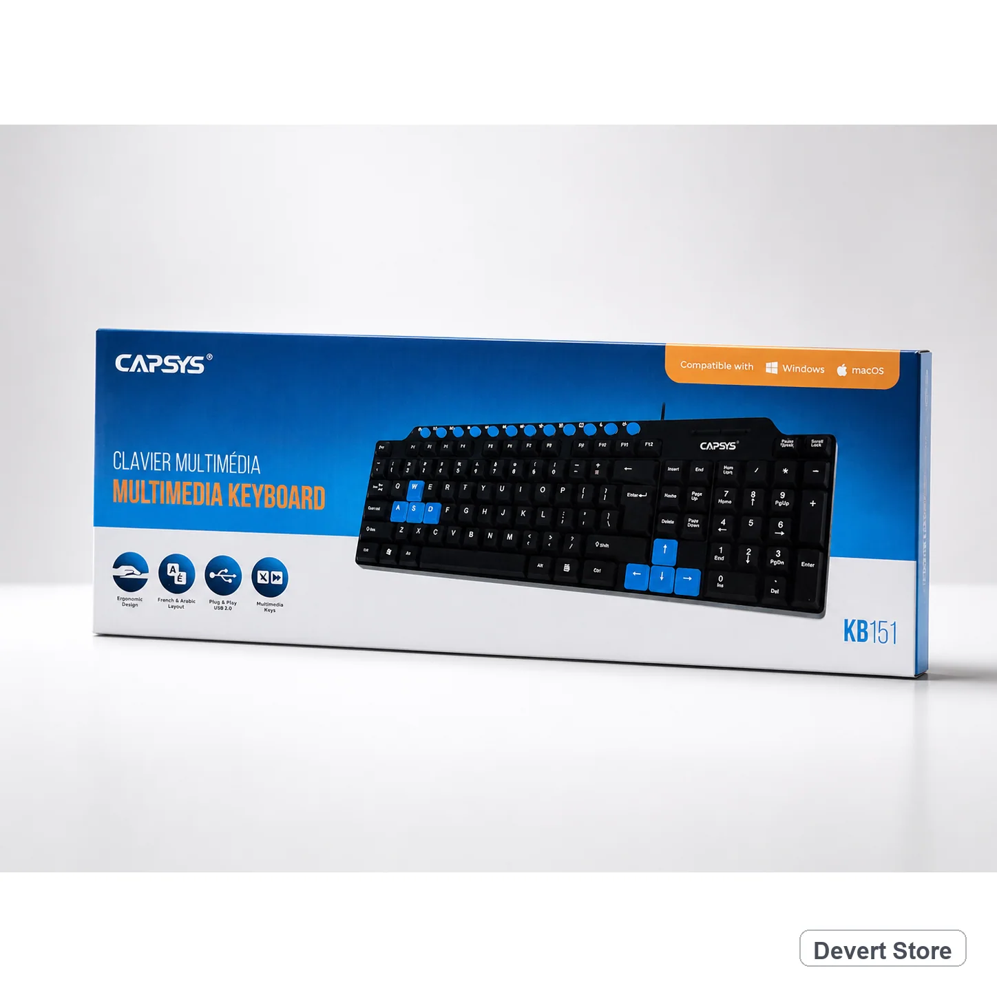 CLAVIER USB MULTIMEDIA CAPSYS KB236